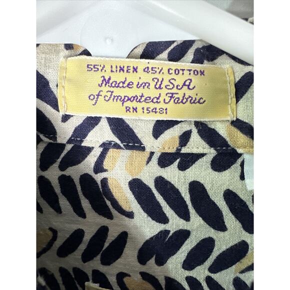 Vintage Saks Fifth Avenue Men’s Button Down Shirt Size Small Linen & Cotton - Picture 3 of 4